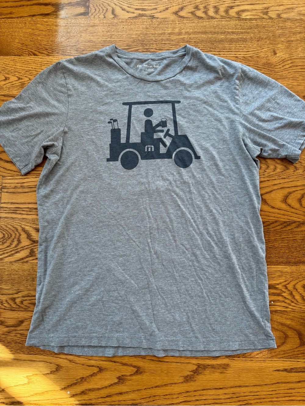 Travis Mathew Heather Gray Tee with Golf Cart Graphic